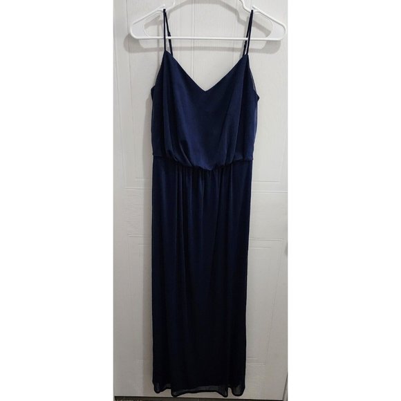 David's Bridal Spaghetti Strap Blouson Bridesmade Dress Style F19903 Sz 4 Blue - Picture 1 of 14